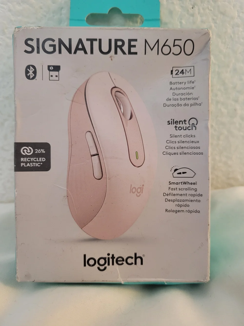 Logitech Signature M650 Wireless Mouse - Pink